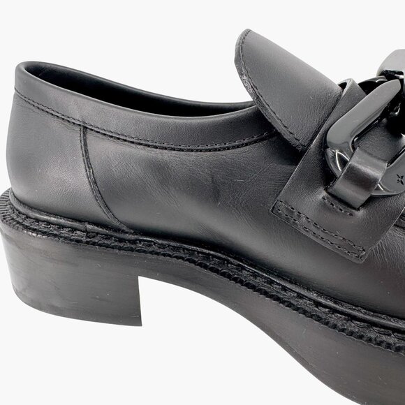 Louis Vuitton Academy Loafers Black LV Chain Platform Size 37.5 US 7.5 Women's - Picture 12 of 15